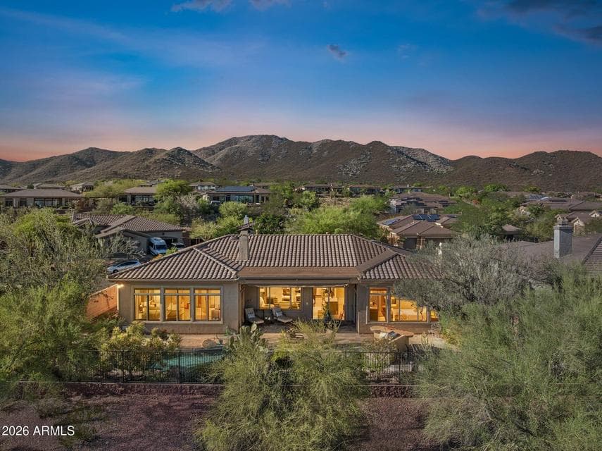 Aerial view of back of home