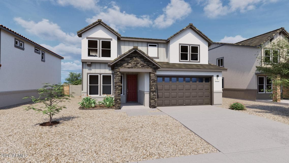 This is a rendering of our Dusk Home. Options and colors may vary.