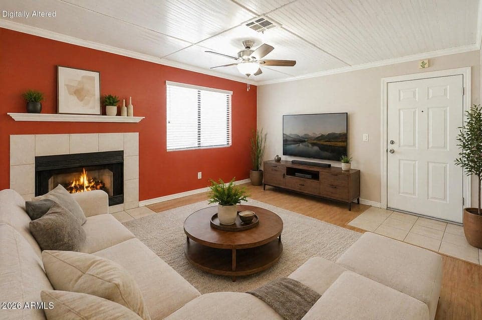 Virtually Staged Family Room