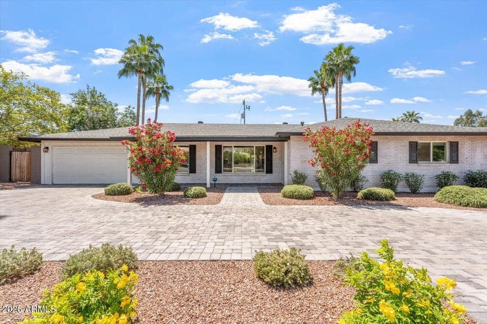 Home with circular driveway