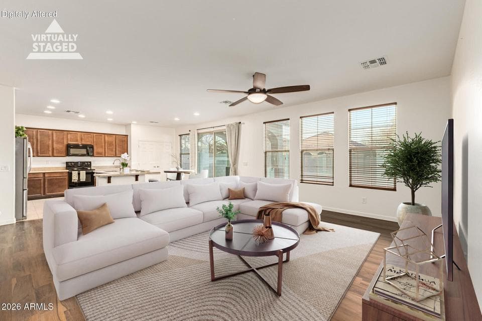 Virtually staged Family Room