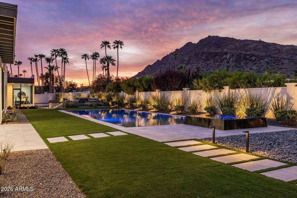 Resort Pool, low maintenance turf