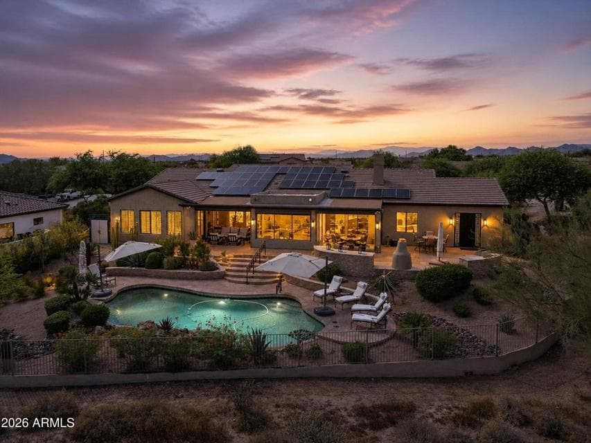 Backyard View at Dusk