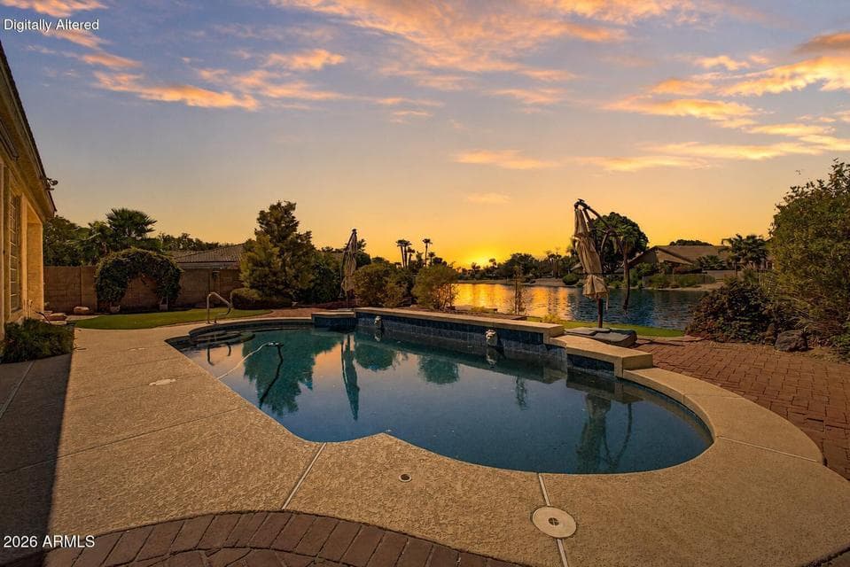Water features, gas firepit