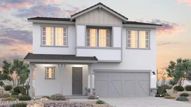 Exterior Elevation "D" Modern Farmhouse