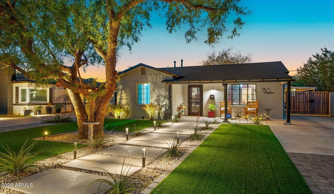 Lighted Paved Walking Path welcomes you home