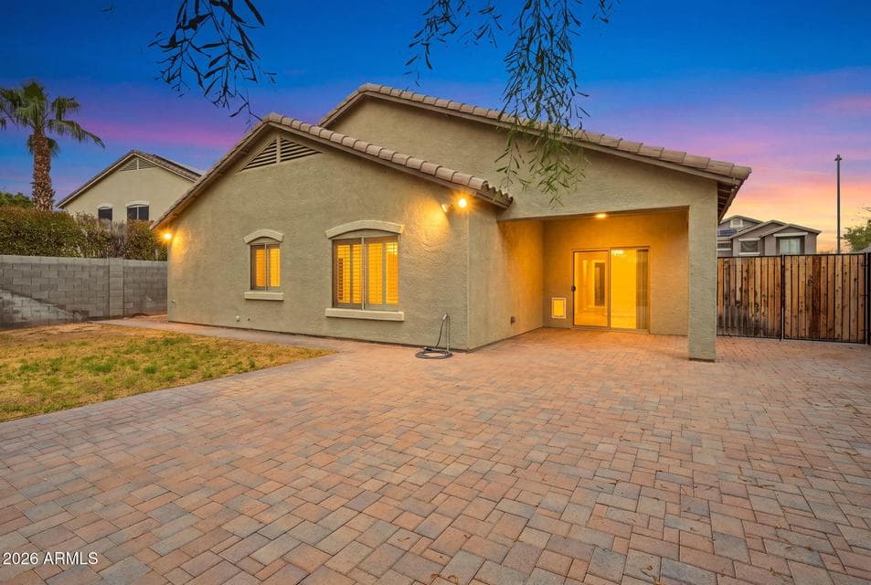 Backyard paver area
