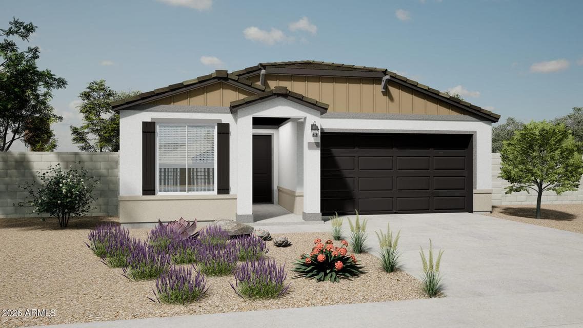 This is a rendering of the Goldenrod Elevation A. Options and colors may vary.