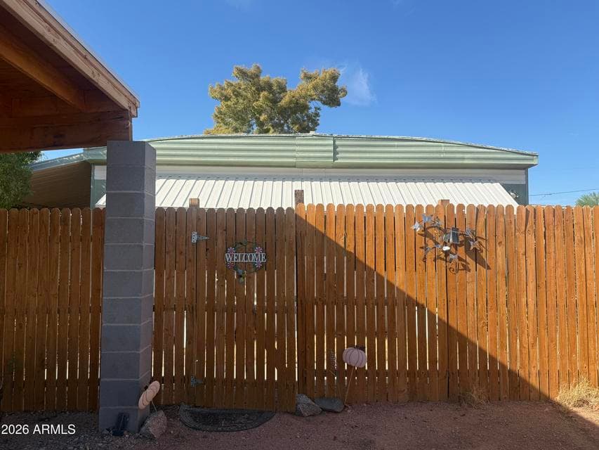 Carport in Front of Gate. RV Gate to the right