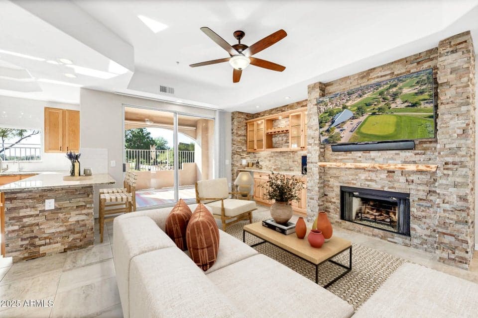 Golf front condo on the TPC Champions course with virtual staging
