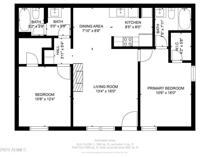 Best Floor plan in community! SPLIT with HUGE Walk in Closets and private baths! Ground level unit