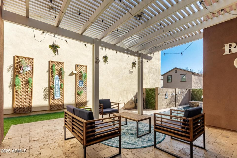 Travertine Covered Patio