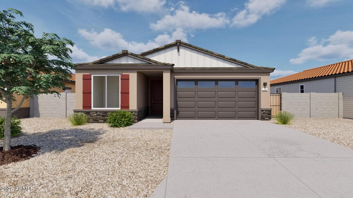 This is a rendering of our Sagebrush Home. Options and colors may vary.