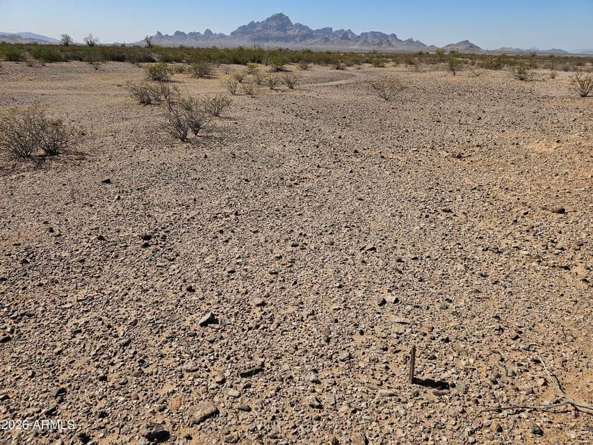 Expansive 9-acre desert landscape with sweeping mountain views, offering unmatched privacy and the perfect setting for a future homesite or long-term investment.