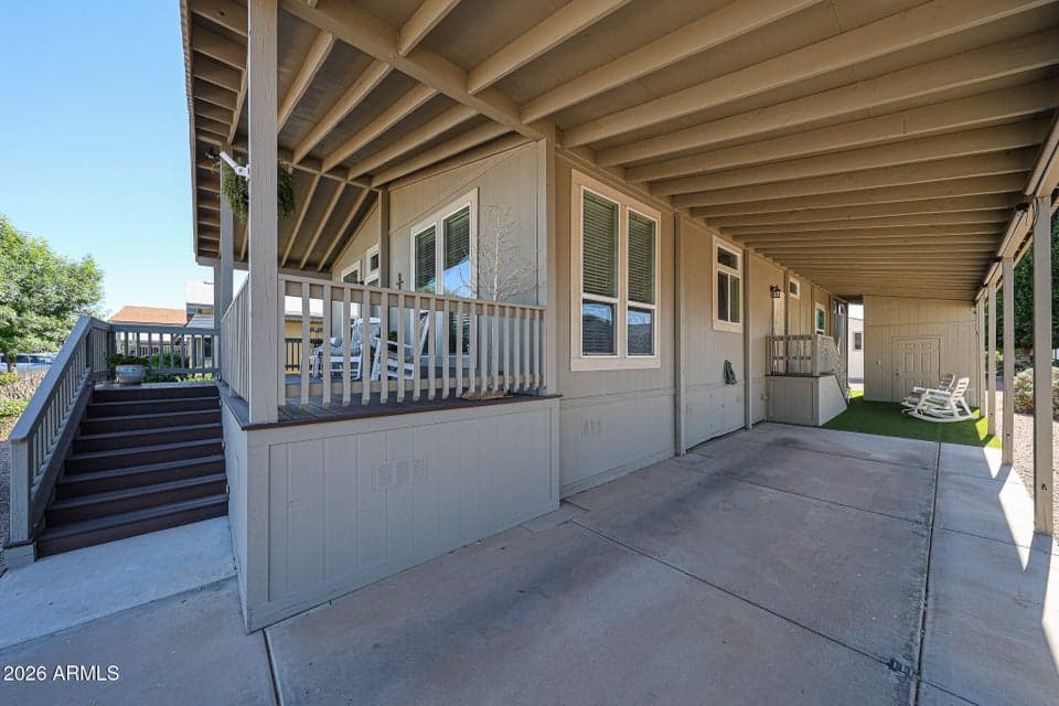 2018 with composite deck and stairs sits up high!