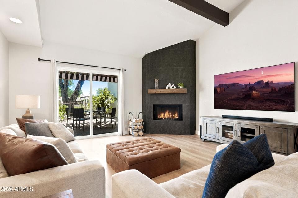 Living Room with Golf Course Views