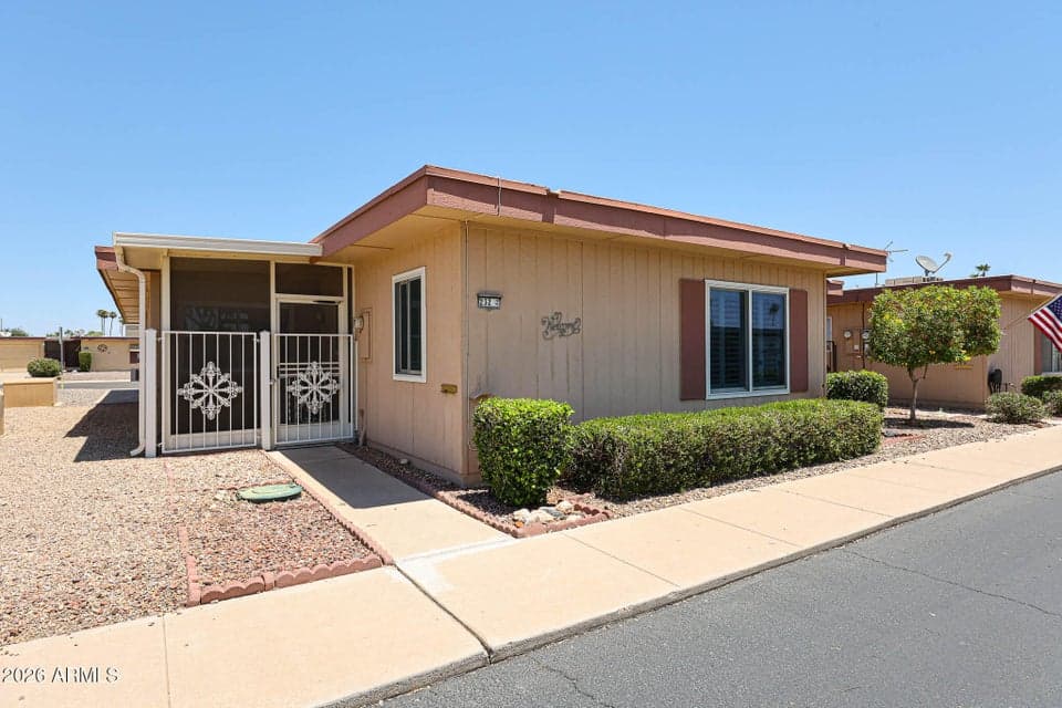 Entrance to patio, and front door