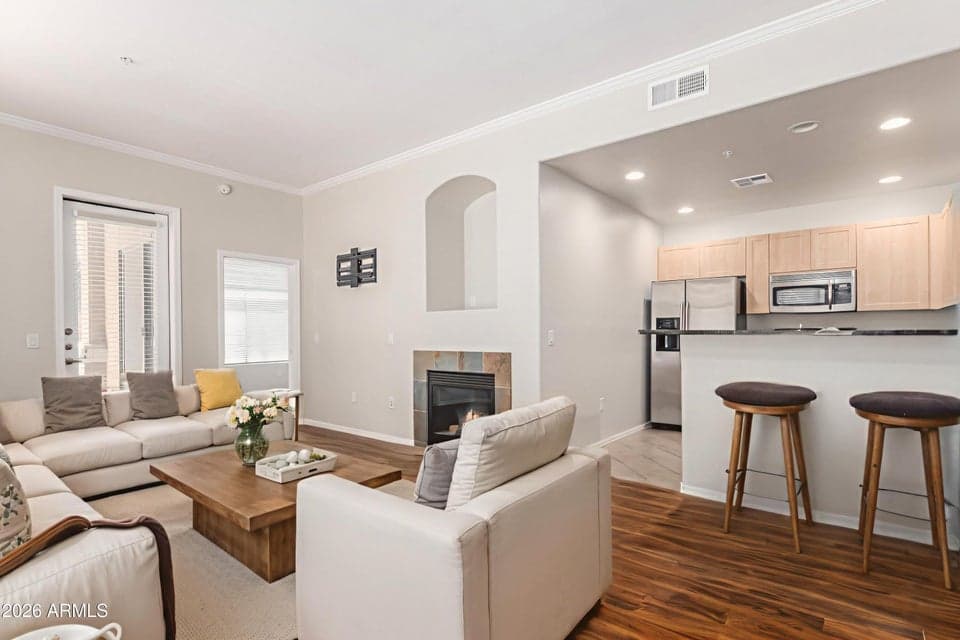 Living room virtually staged