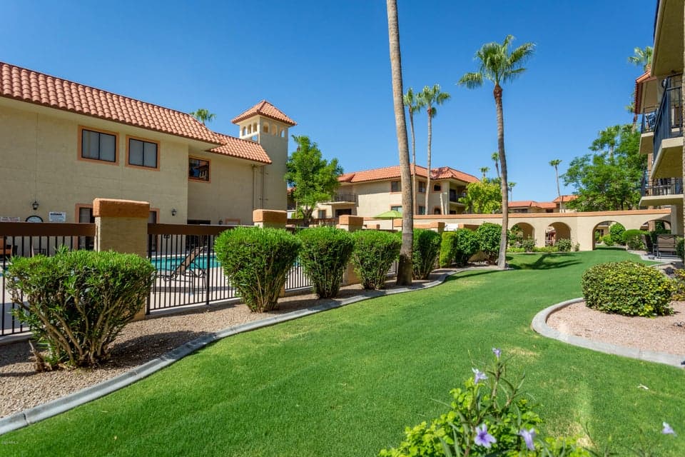 Wonderfully manicured landscaping by the pool courtyard makes this property very special.