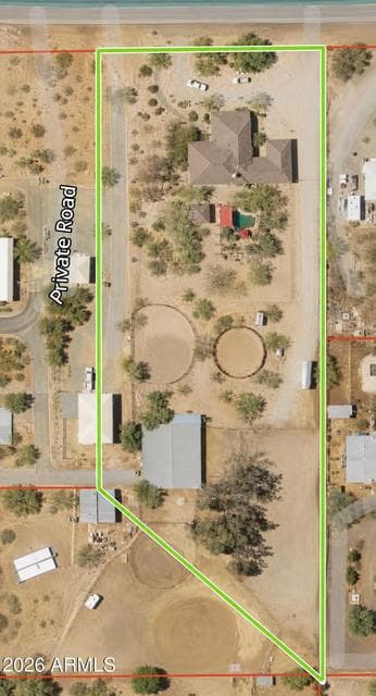 Aerial footprint of 2.08 acre parcel
