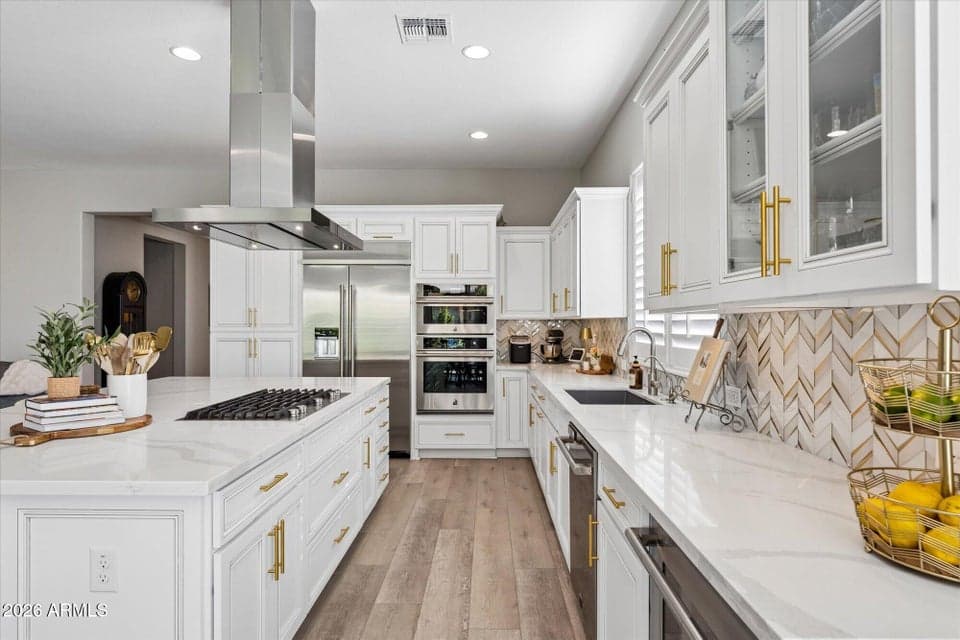 Gourmet Kitchen with designer backsplash