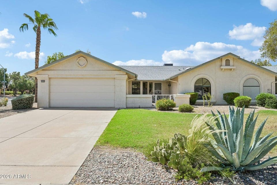 The front of the home